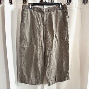 Talbots‎ Womens Capri Pants Size 10 Irish Linen Wide Leg Beachy Lagenlook 17933